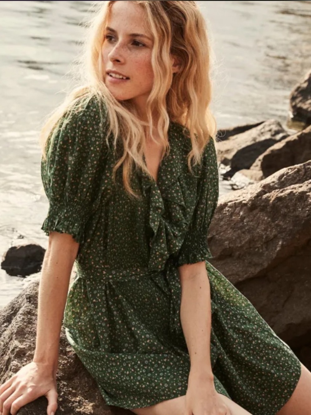 Doen Roan dress in Green Martha’s Garden print sz XL